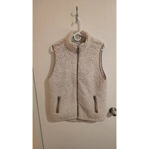 Thread Supply Sherpa Vest Full Zip Size Large Zip Pockets Fall Warm Cozy Preppy